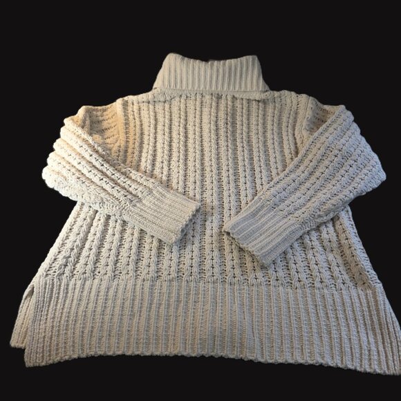 Aerie Cable Car Quarter Zip Sweater Cream Size Small - Picture 5 of 7